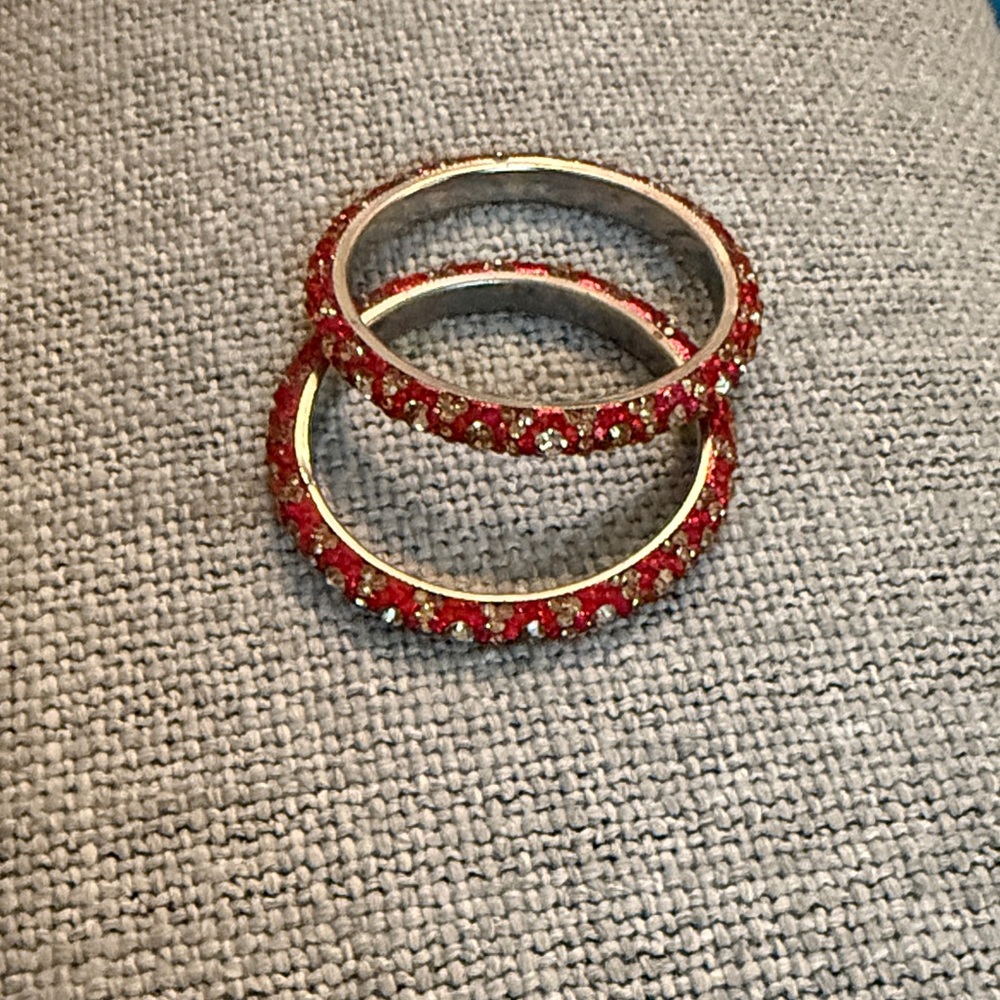 Elegant Red and Gold Bangles